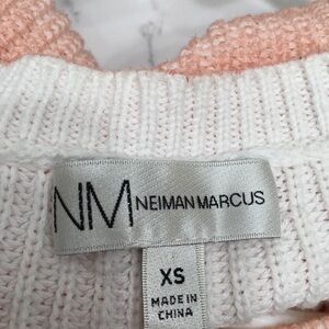 Neiman Marcus Pink and White Sweater